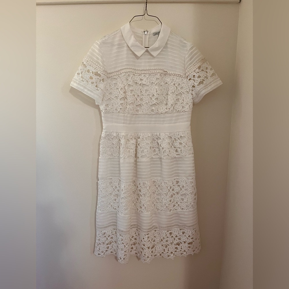Modcloth Ivory Lace Midi Dress